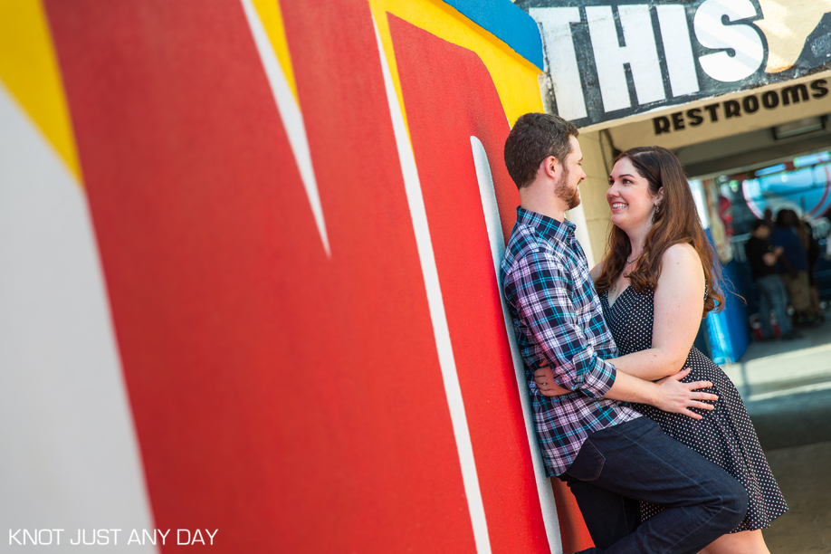 Knot Just Any Day | Engagement Photography | Coney Island | Brooklyn, NY | Engagement Photo | wonder wheel | Ferris Wheel | arcade | classic coney island | engagement photo idea | inspiration engagement photo