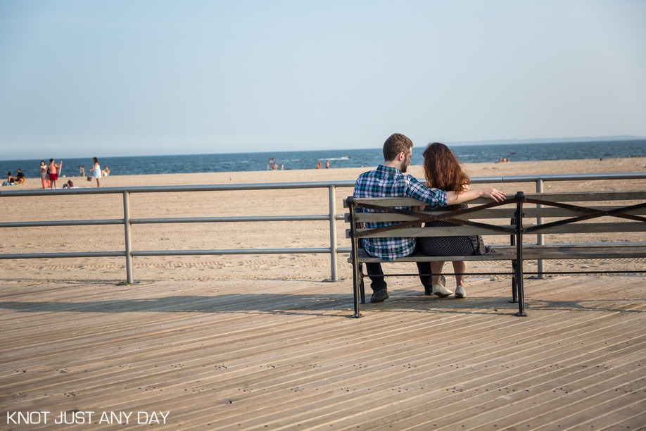 Knot Just Any Day | Engagement Photography | Coney Island | Brooklyn, NY | Engagement Photo | wonder wheel | Ferris Wheel | arcade | classic coney island | engagement photo idea | inspiration engagement photo 