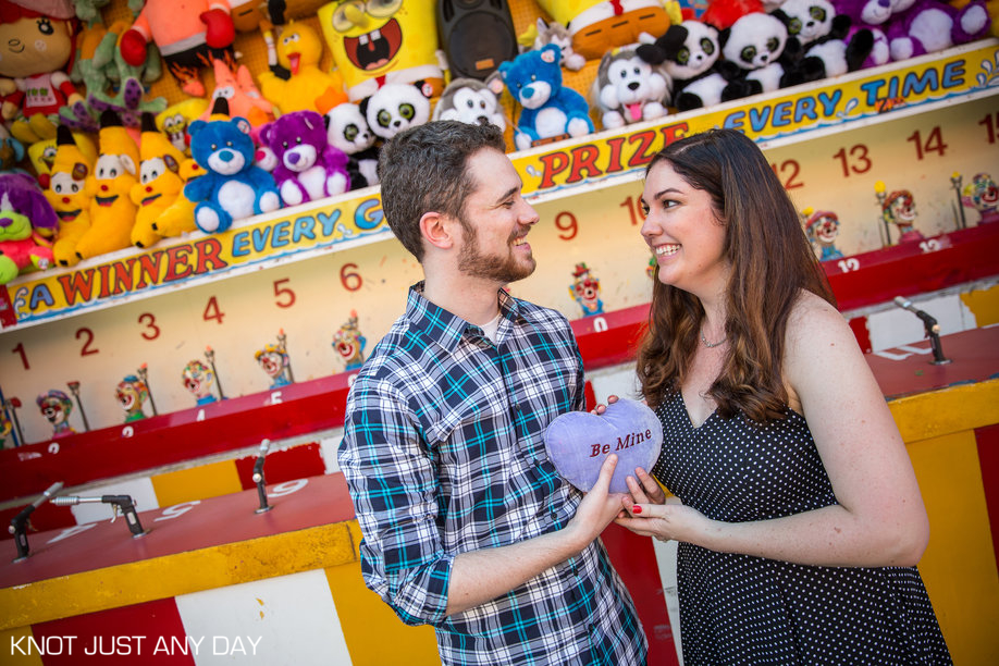 Knot Just Any Day | Engagement Photography | Coney Island | Brooklyn, NY | Engagement Photo | wonder wheel | Ferris Wheel | arcade | classic coney island | engagement photo idea | inspiration engagement photo