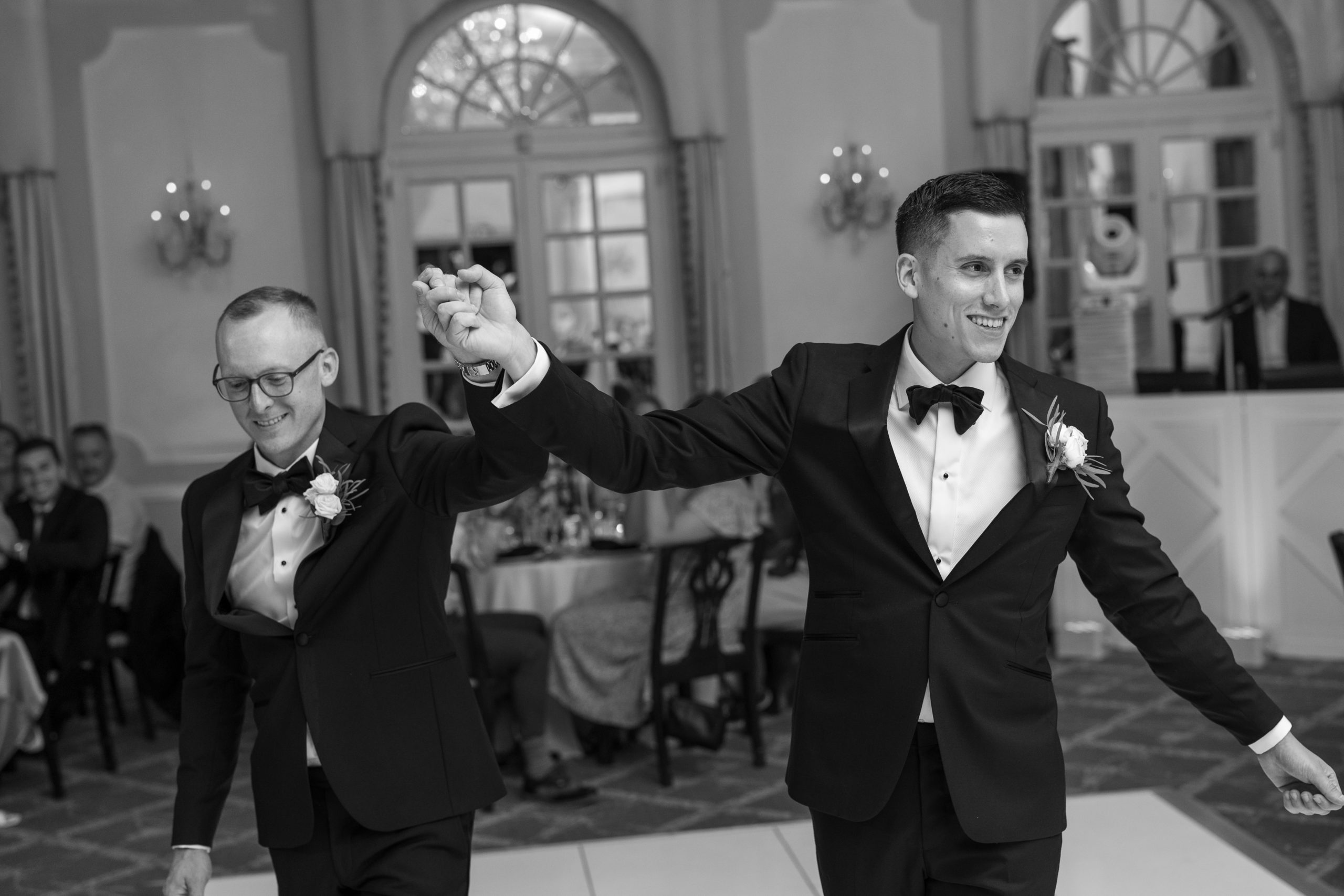 groom and groom introduced as newlyweds at the Westmoreland Club in Wilkes-Barre, PA
