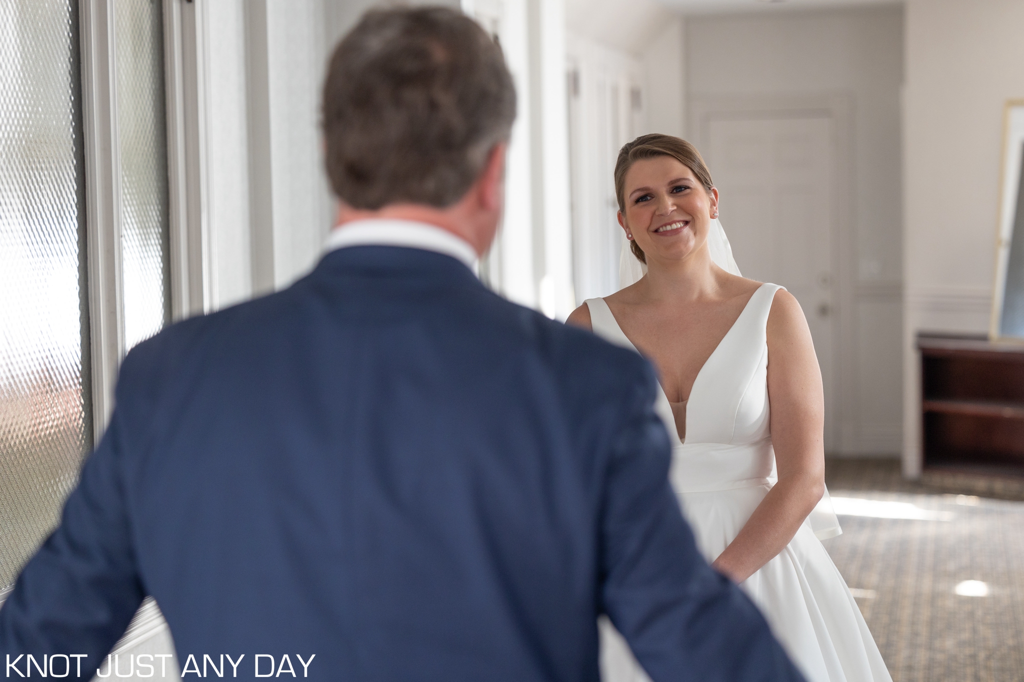 bride's first look with dad at the Radisson lackawanna station in scranton, pa 